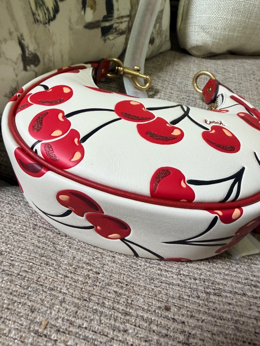 Cherry Print Coach Jonie Bag - Picture 6 of 8